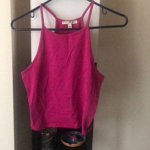 High neck Magenta crop top
